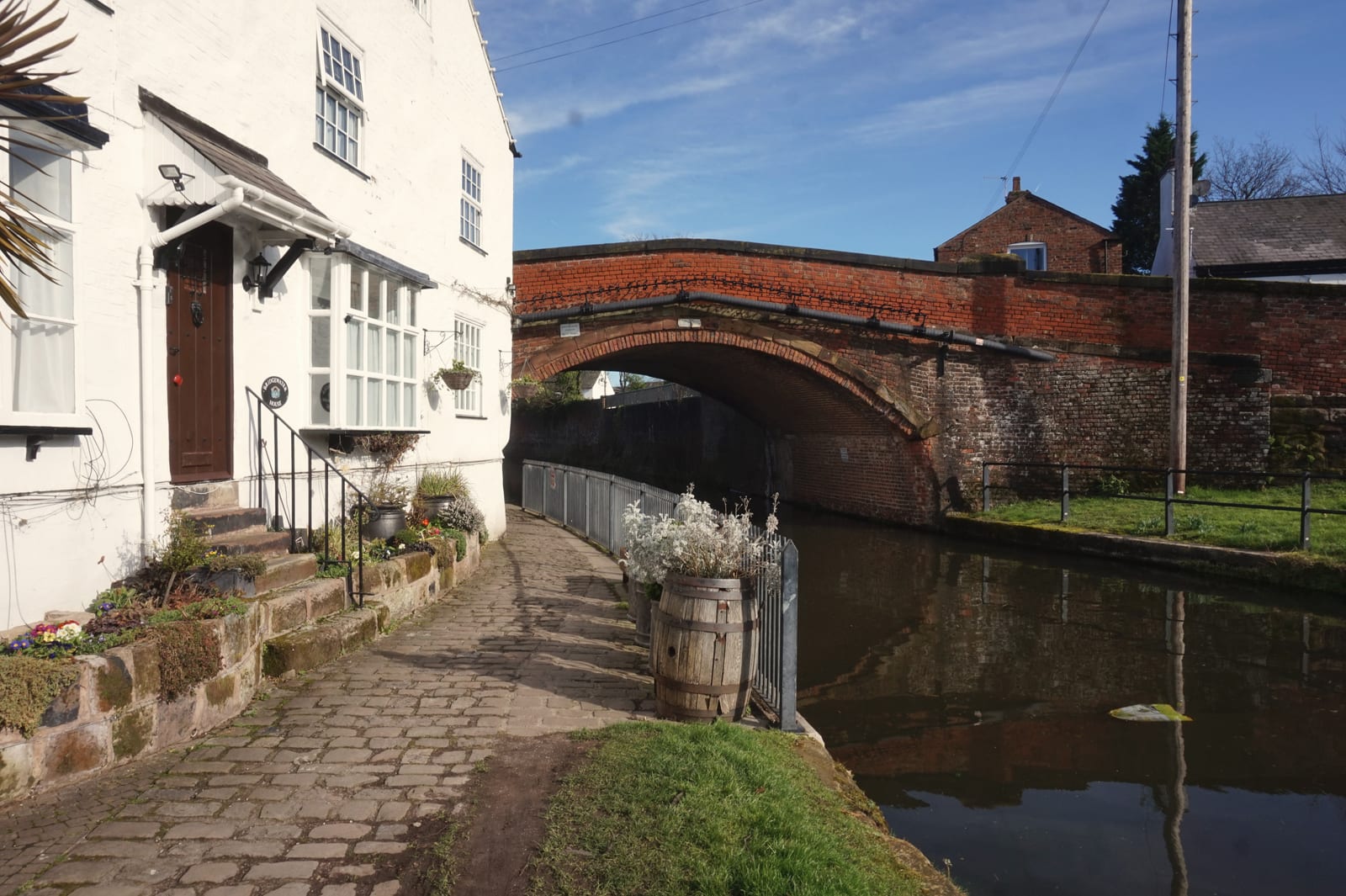 The Bridgewater Canal passing under Lymm Bridge